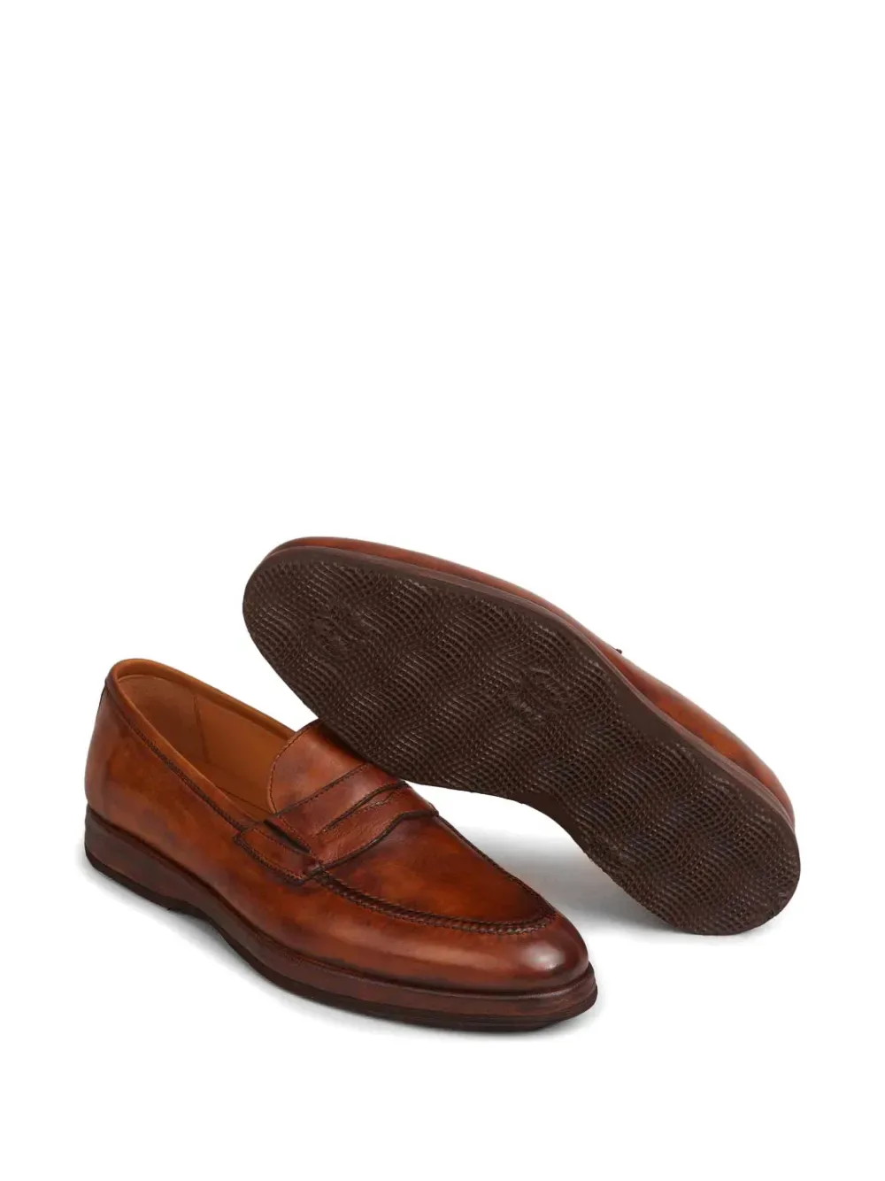 Лоферы из телячьей кожи Weltsilk Bontoni, коричневый — фото 4