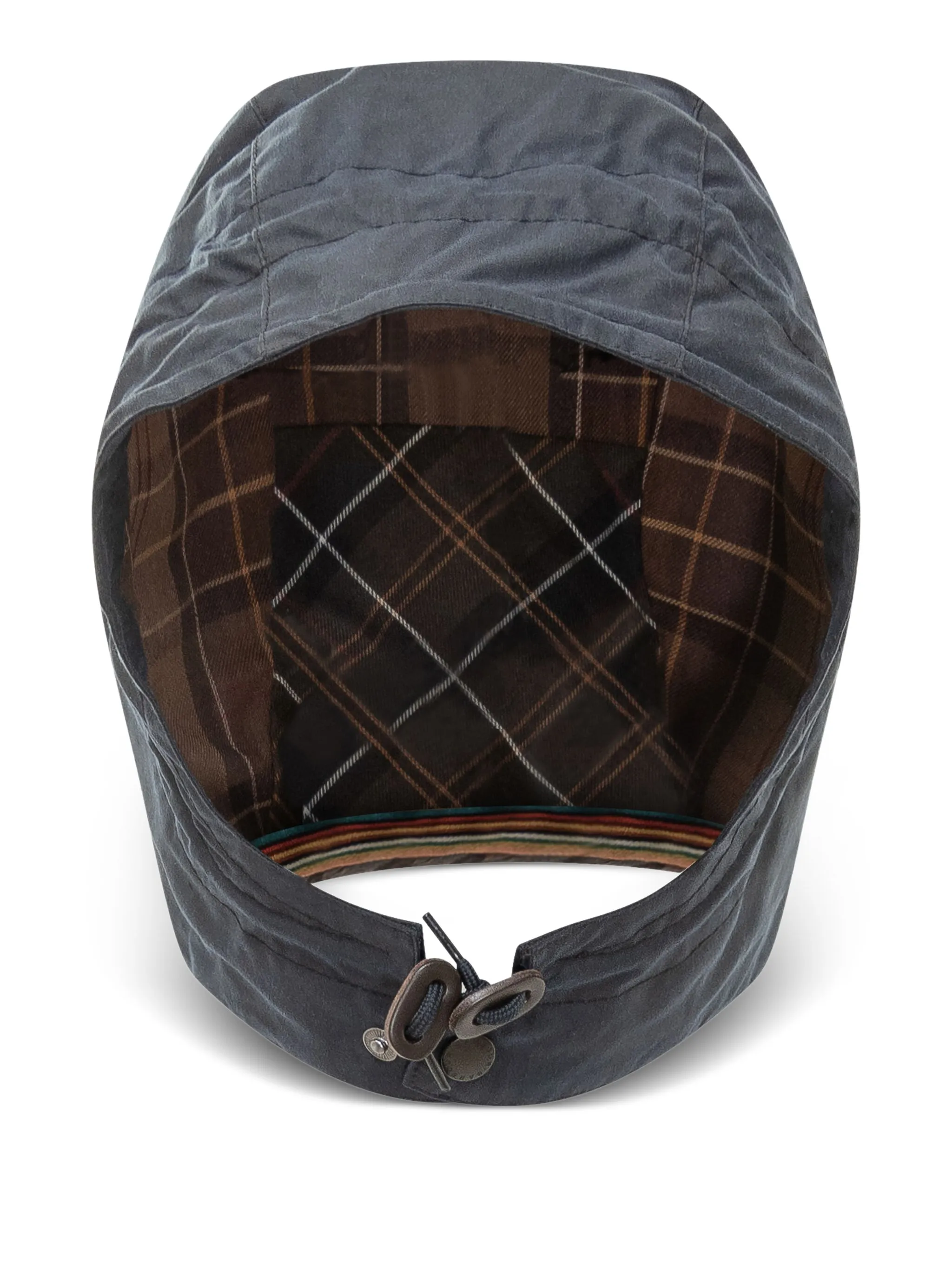 

Вощеный капюшон в клетку из коллаборации с Paul Smith Barbour, серый