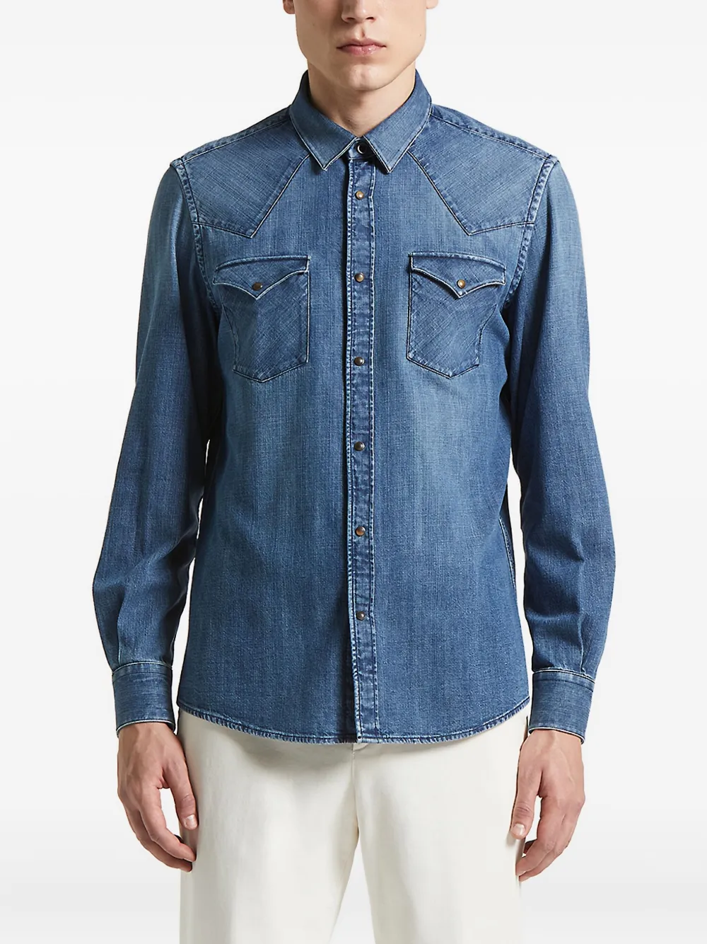 

Джинсовая рубашка с длинными рукавами Peserico, синий