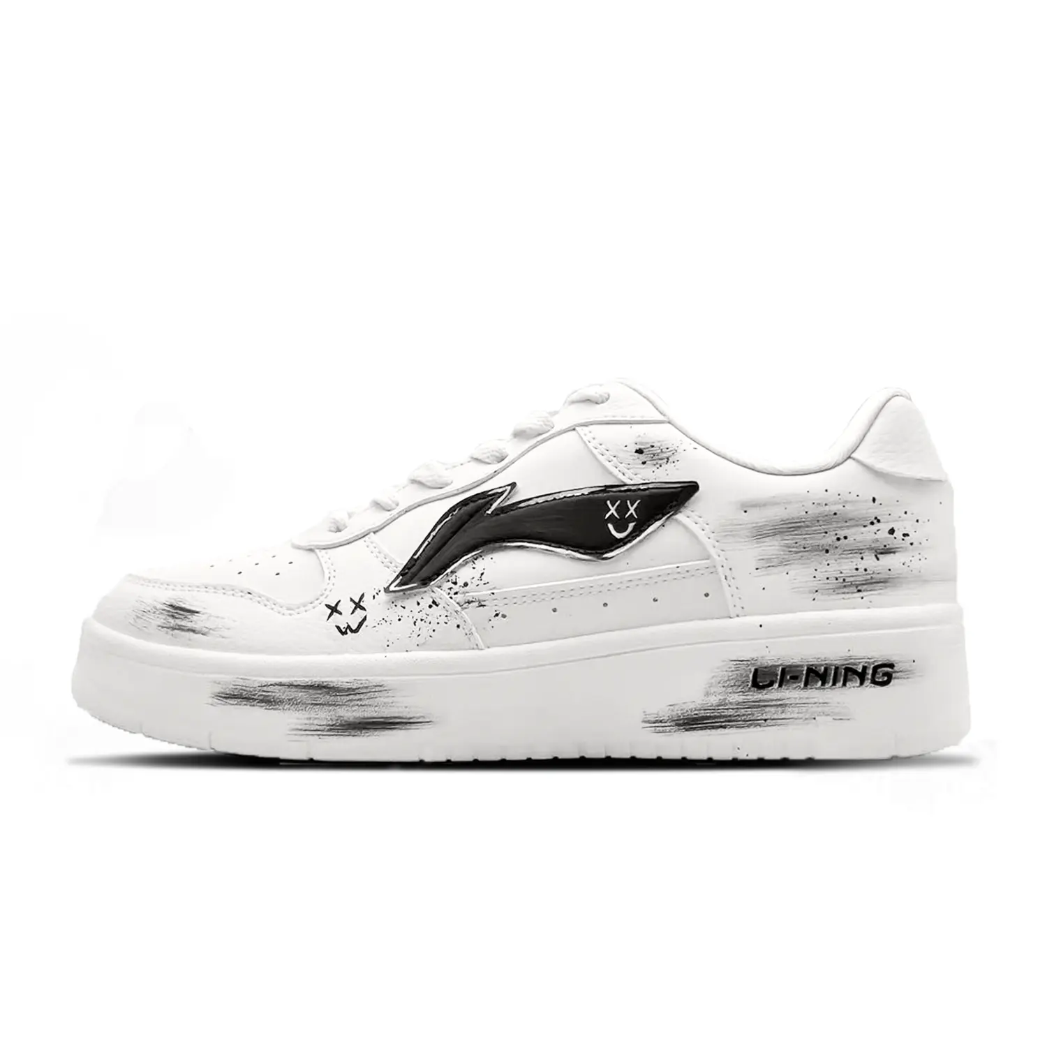 

LINING Скейтерские кроссовки Pontoon Boats Wear resistant And Lightweight Low top мужские белый черный