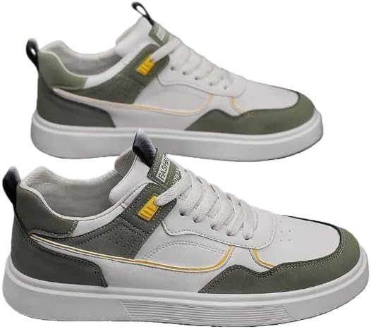 

Мужские кеды для скейтборда с шнуровкой - однотонные низкие кроссовки из ПУ, всесезонные с круглым носком и текстильной стелькой для повседневной носки Hhhchpm, бежевый