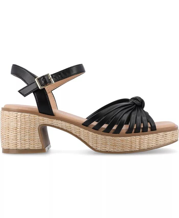Женские босоножки Hally на платформе и блочном каблуке Journee Collection, черный — фото 2