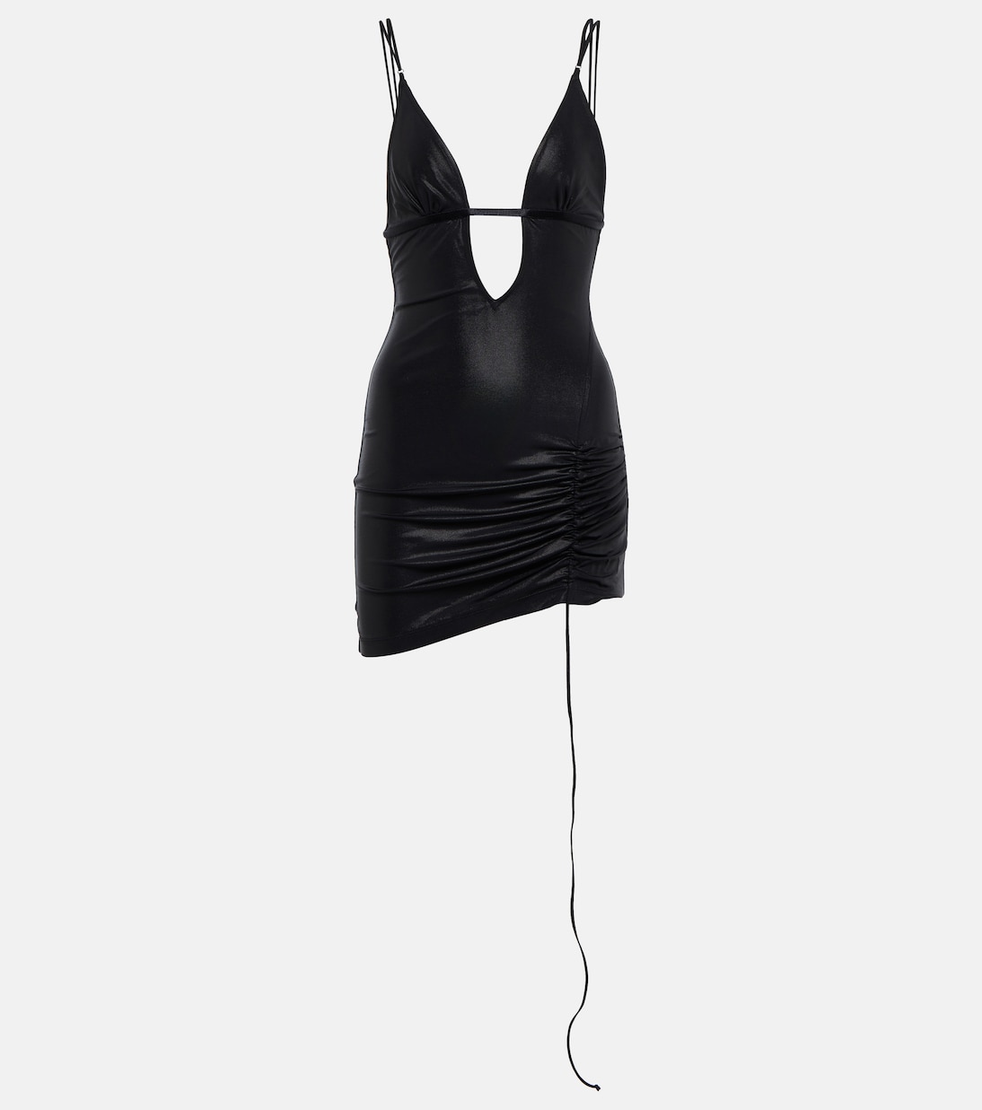 

Мини-платье с вырезом и сборками Nensi Dojaka, Glossy Black