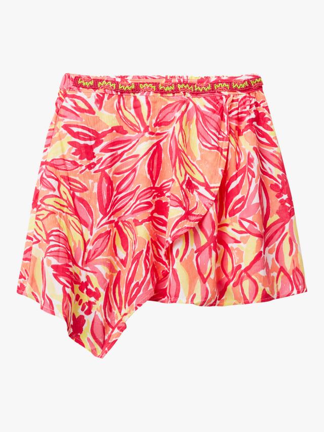 

Асимметричная креповая юбка для детей Benetton, Red/Multi