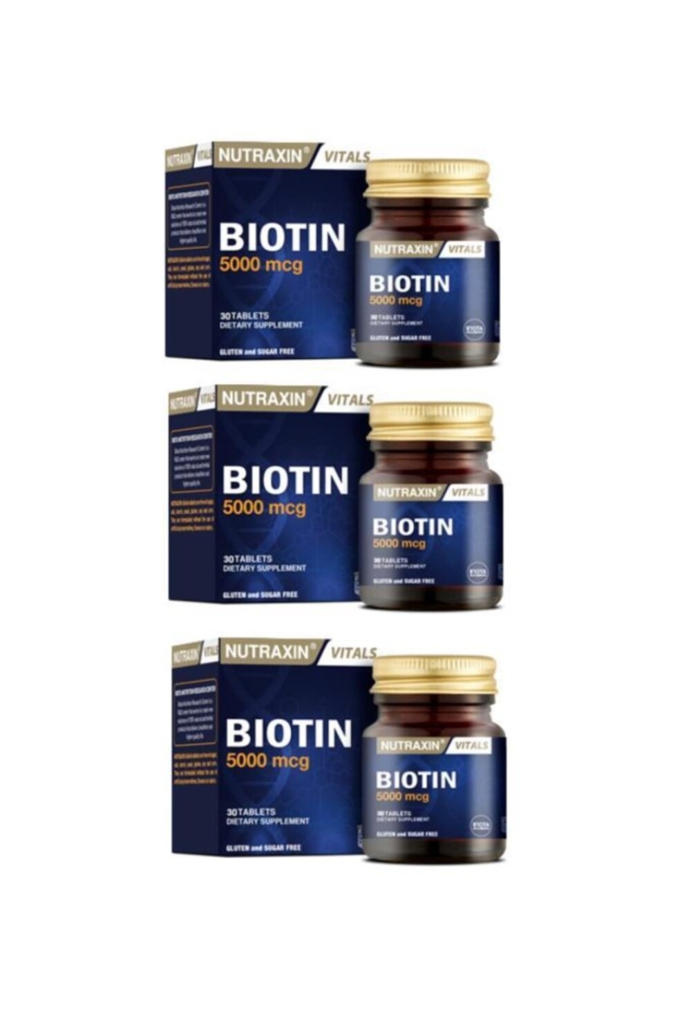 

Nutraxin Добавка с биотином против выпадения волос 30 таблеток по 3 штуки