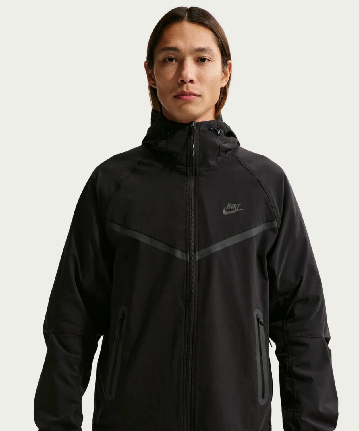Куртка Nike Tech Dri-FIT Woven Full-Zip Windrunner, чёрная