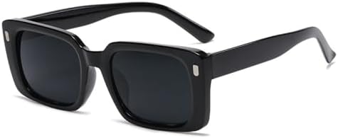 

Винтажные квадратные солнцезащитные очки 2027 года для женщин и девушек, зеркальные ретро-очки, модные женские очки с заклепками и оранжевыми линзами MTZJH, Black Gray