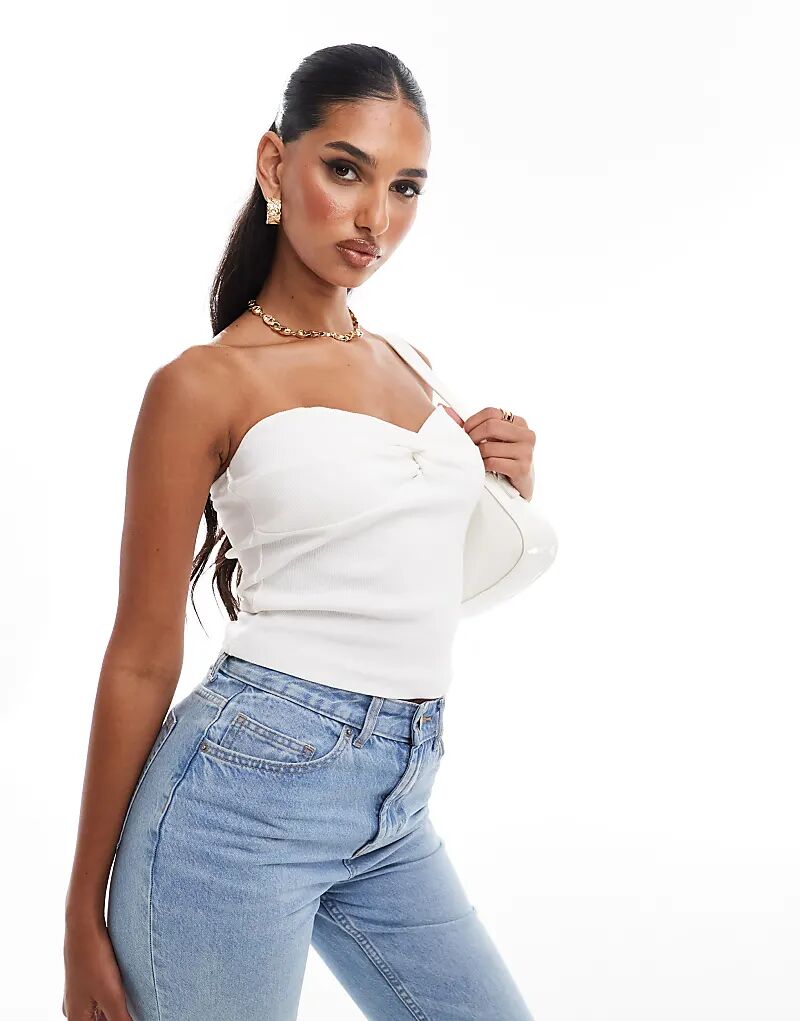 

Топ-бандо с узлом спереди белого цвета River Island