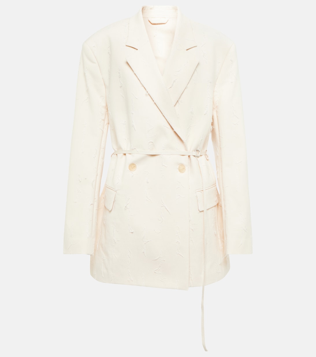 

Двубортный блейзер из смесовой хлопковой ткани Acne Studios, Ecru Beige