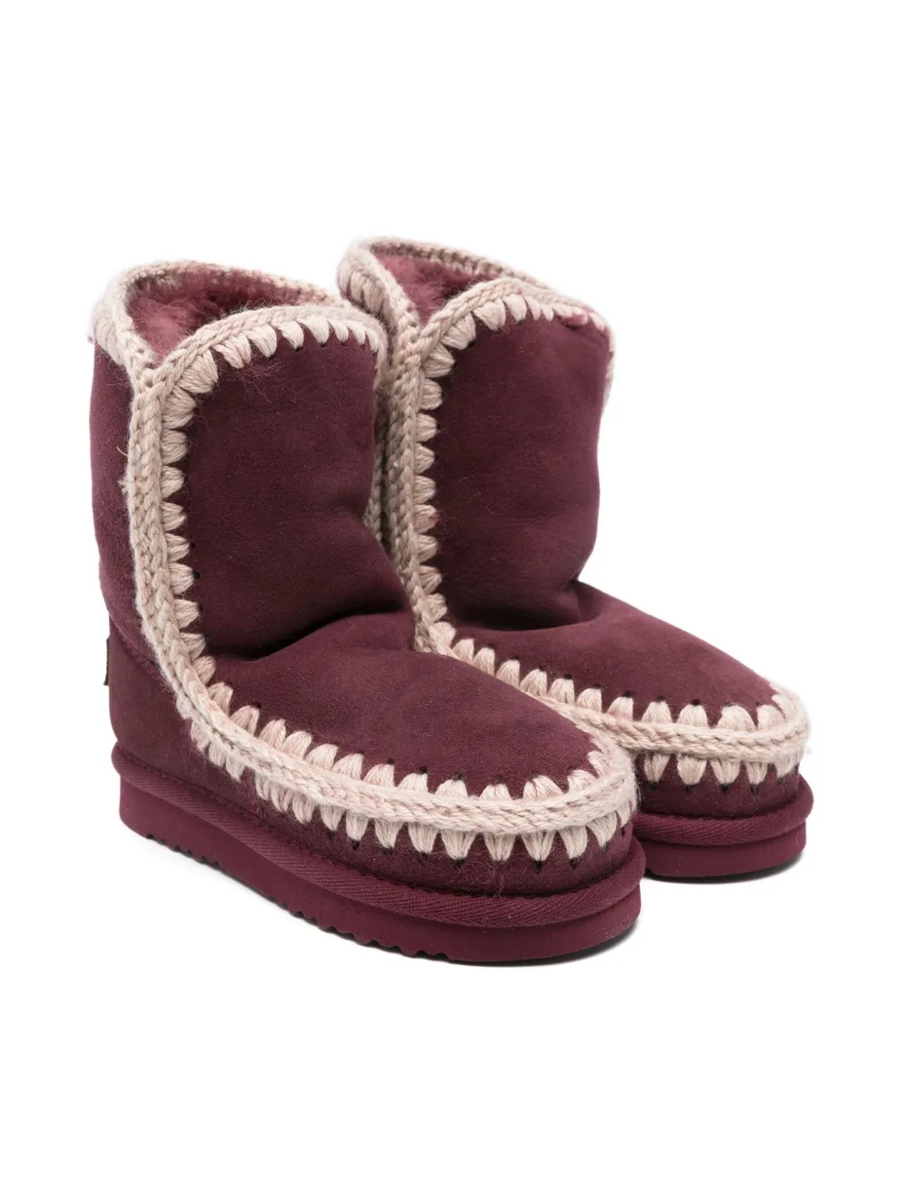 

Замшевые сапоги Eskimo с отделкой крючком Mou Kids, красный