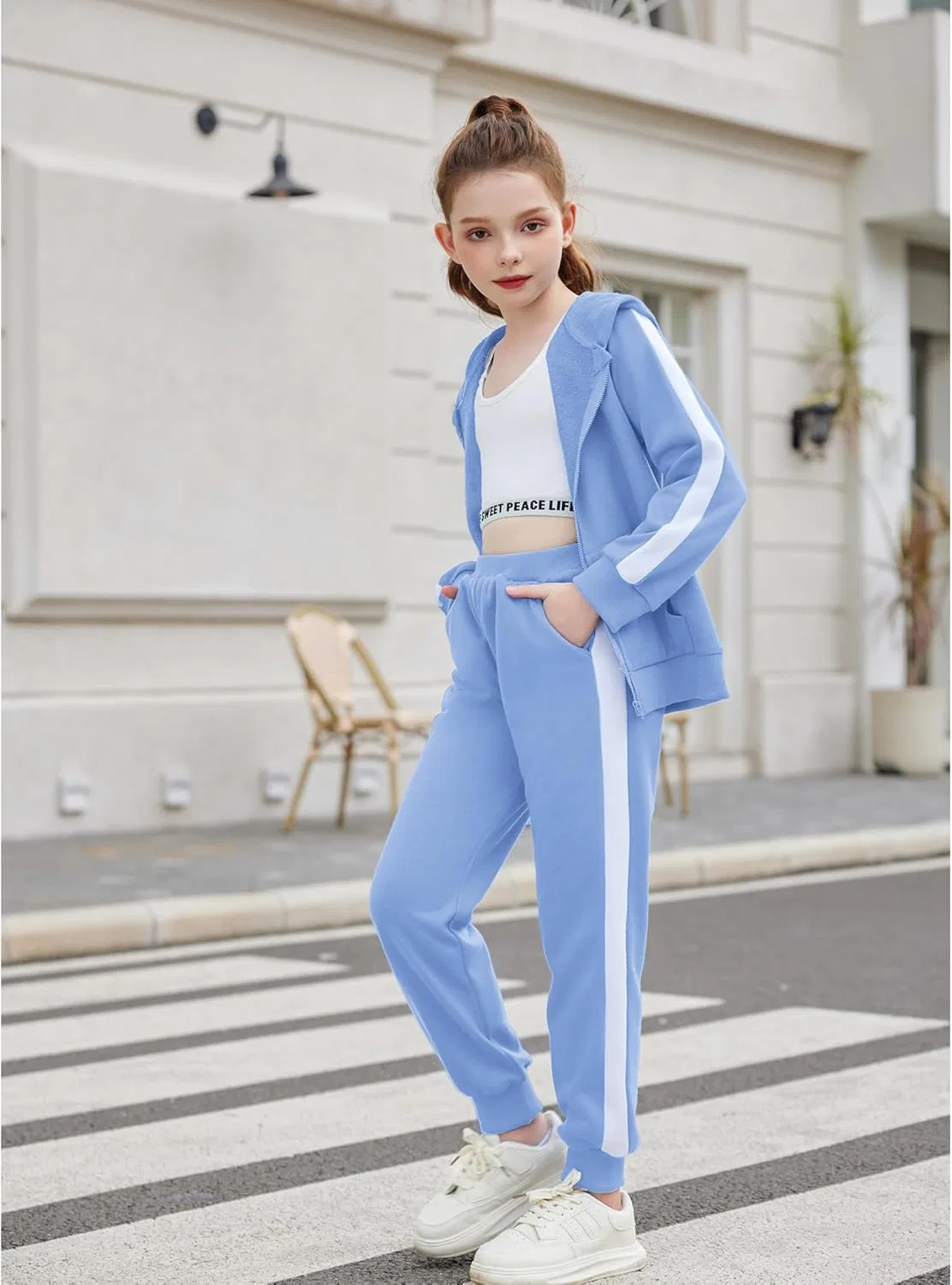 Детский спортивный костюм с молнией Zaclotre, 2 предмета, Light Blue — фото 3
