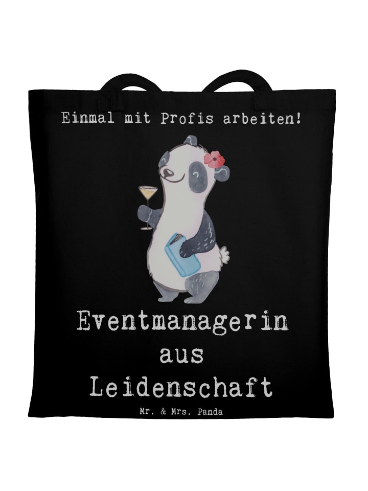 

Сумка-шоппер для менеджеров мероприятий с пламенным слоганом в черном цвете Mr. & Mrs. Panda