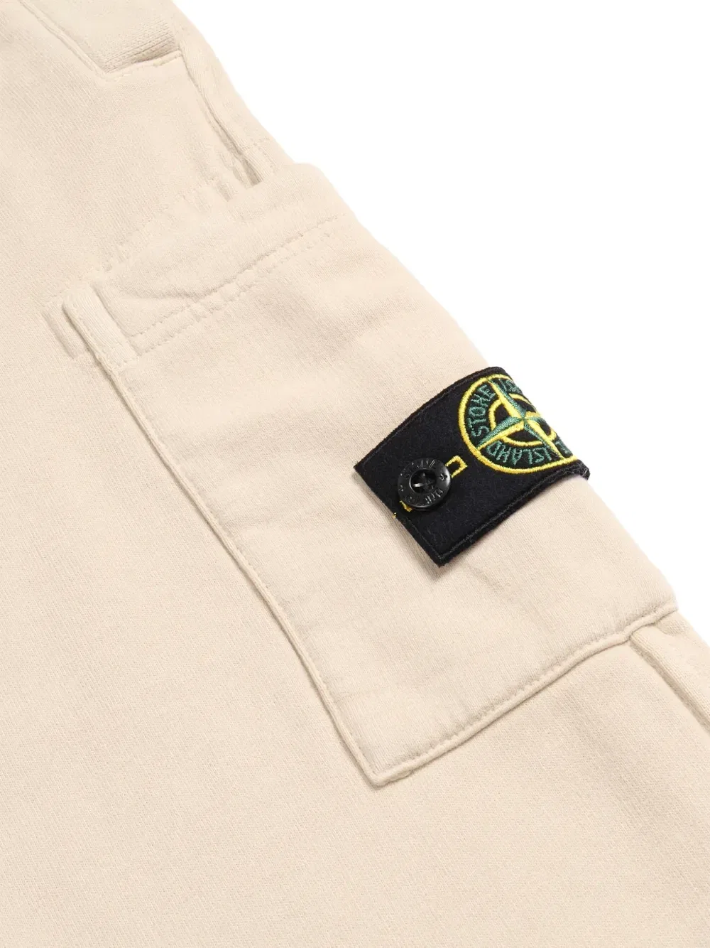 Спортивные брюки с нашивкой-логотипом Stone Island Junior, бежевый — фото 3
