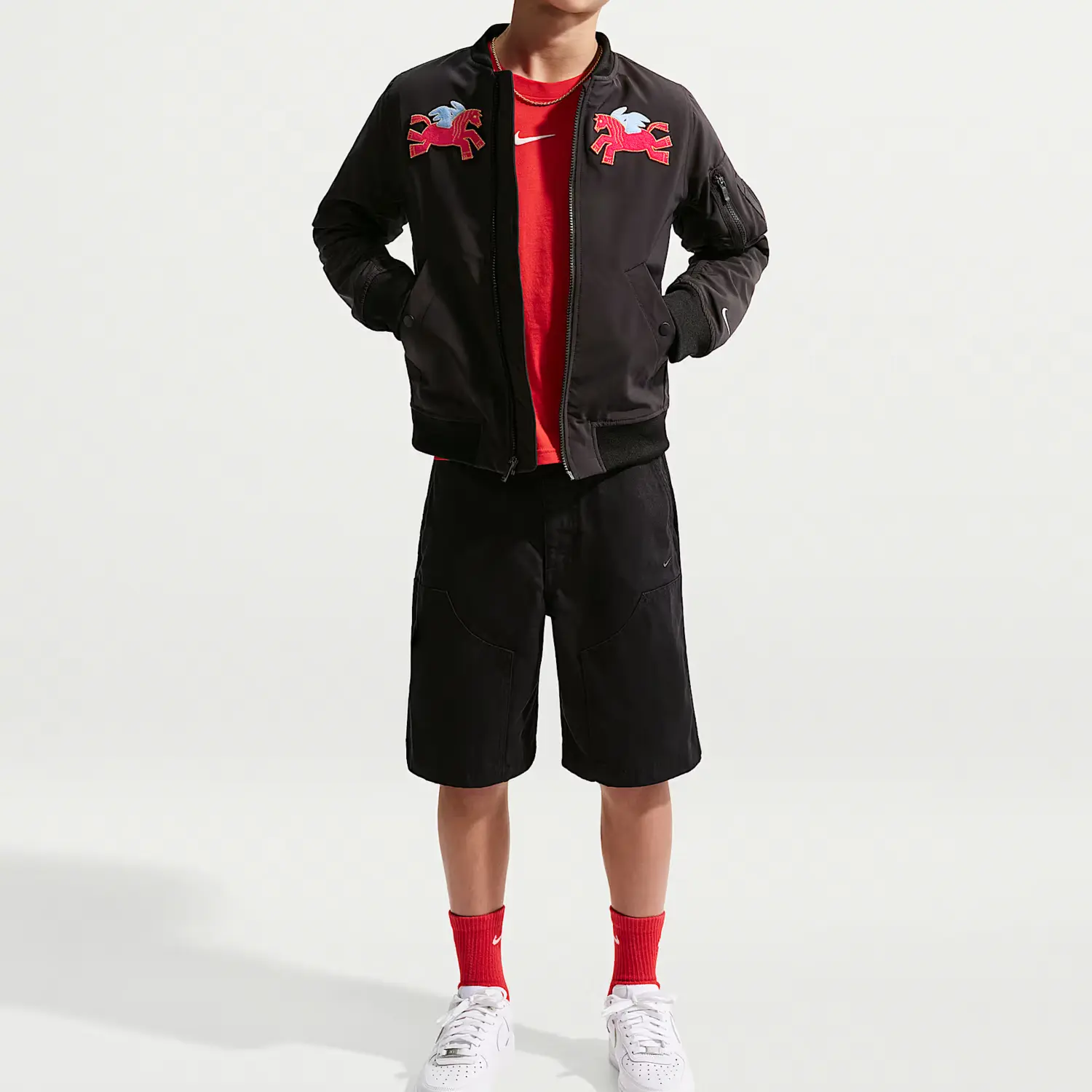 Детская куртка с воротником-стойкой Nike, черный — фото 3