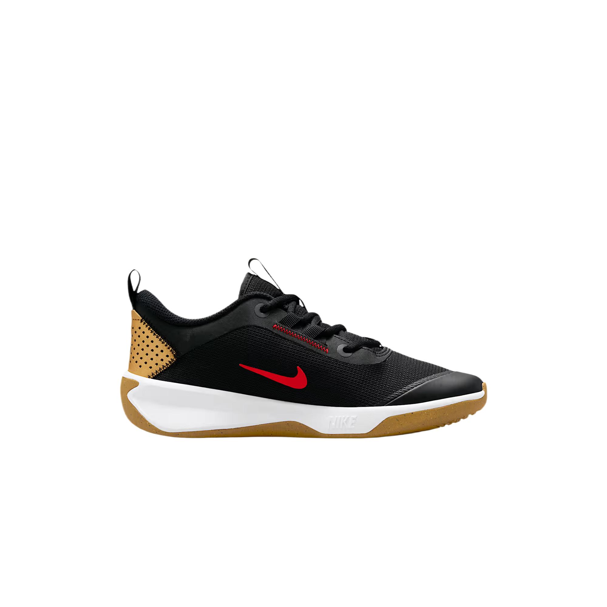 Дышащие низкие детские уличные ботинки Unisex Nike, черный/золотой/rubber желтый/светло красный — фото 3