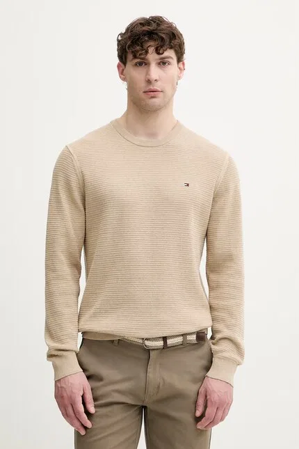 Свитер хлопковый Tommy Hilfiger, бежевый