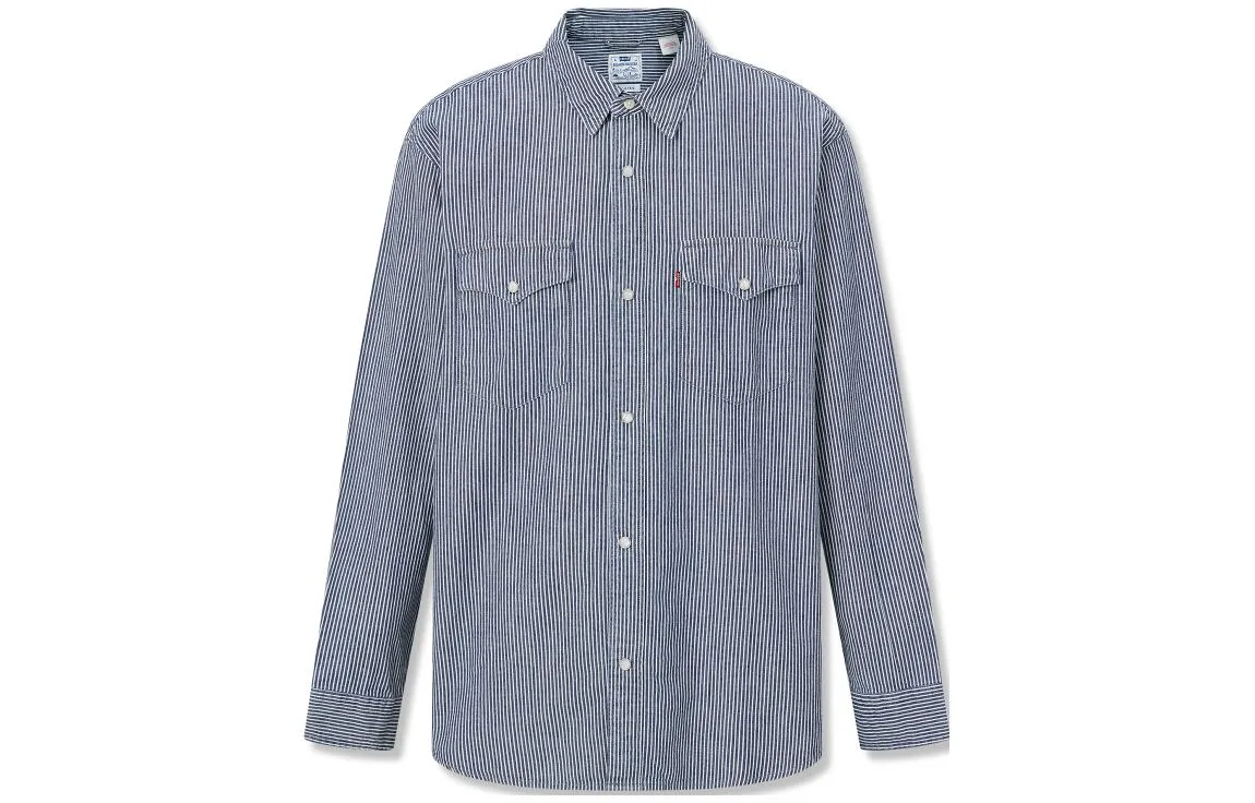 Levis Рубашка мужская в сине-белую полоску