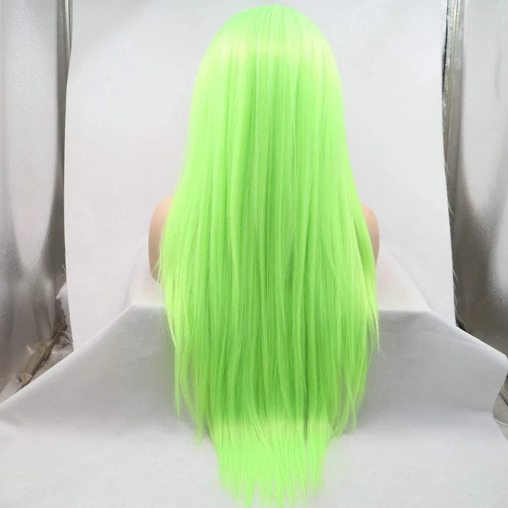 Женский парик «13 x 3 Inch Lace Front» длинный прямой флуоресцентно-зеленый Serenewig, Bright Green/Fluorescent Green/Yellow Green — фото 2