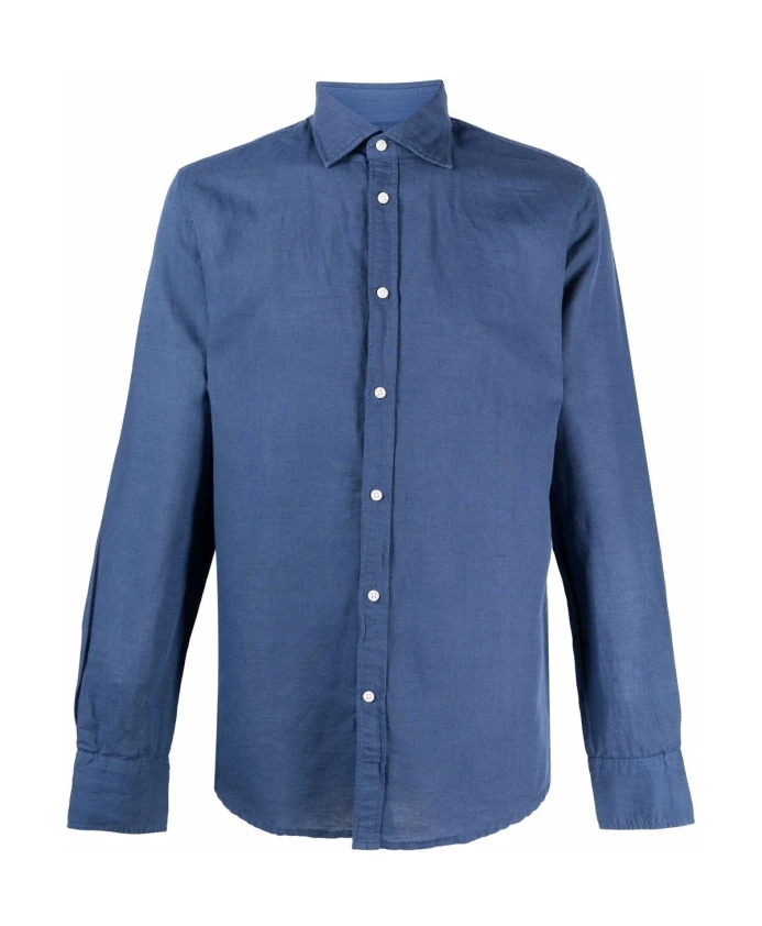 

Темно-Синяя льняно-хлопковая рубашка Deperlu, синий