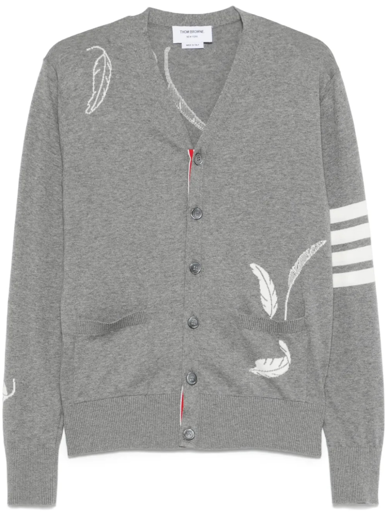 

Кардиган с полосками 4-Bar Thom Browne, серый