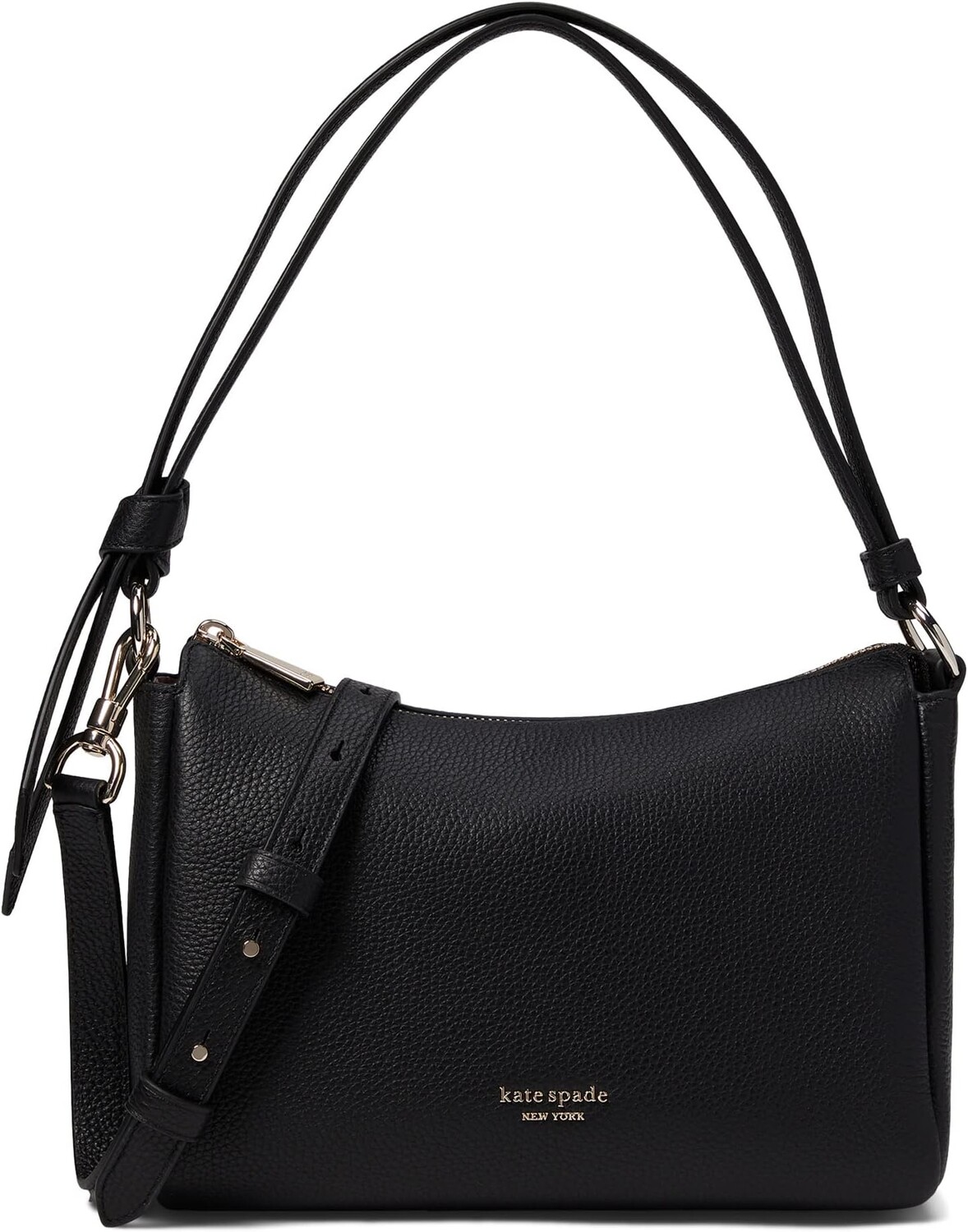 

Сумка через плечо Kate Spade New York Knott Pebbled Leather Medium Shoulder Bag, черный