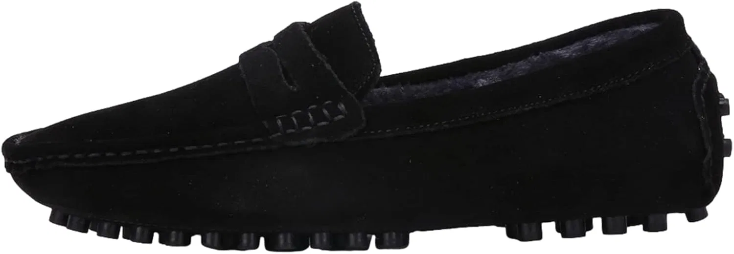 Лоферы мужские из замши, ANUFER, Black-plush Lined — фото 2