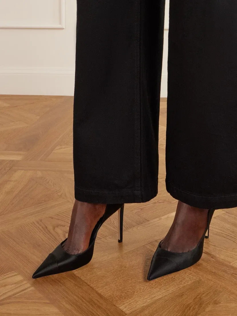 Атласные туфли-лодочки Брижит 100 JIMMY CHOO, черный — фото 2