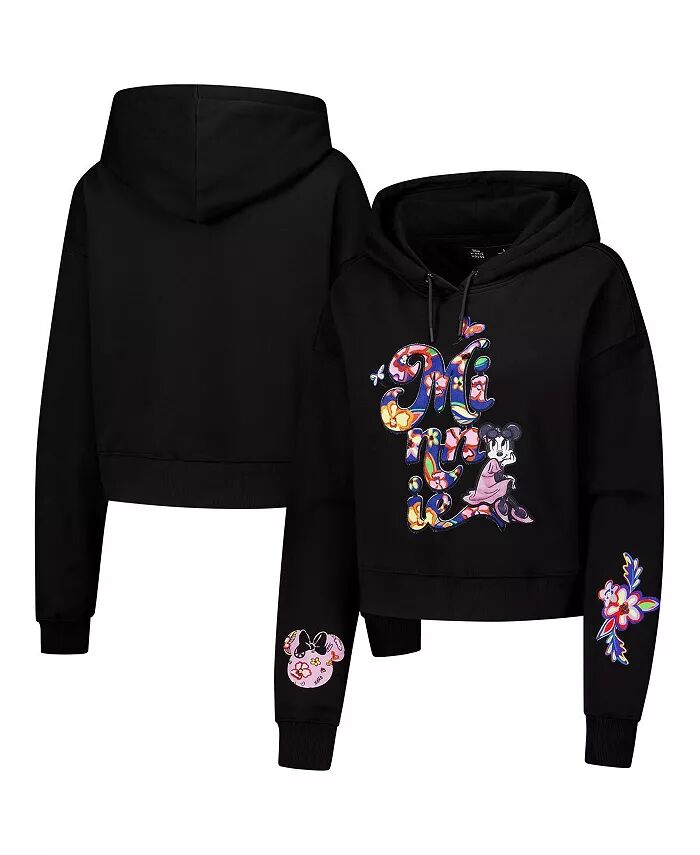 

Женская черная укороченная толстовка с капюшоном Disney Minnie Mouse Freeze Max