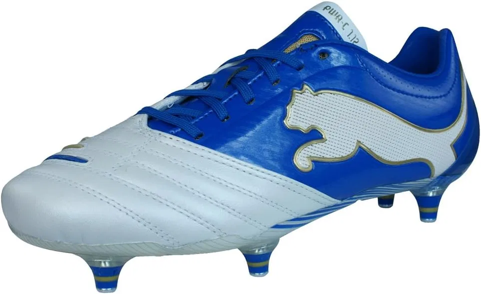 Футбольные кроссовки Puma PowerCat 1.12 SG 102469 для мужчин, White Blue
