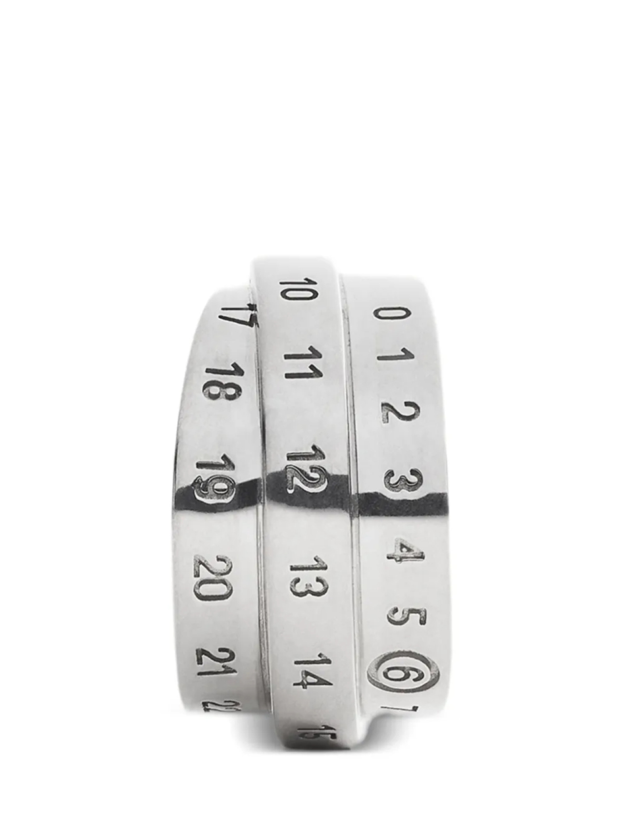 

Серьга с тройным логотипом и цифровой подписью MM6 Maison Margiela, серебряный