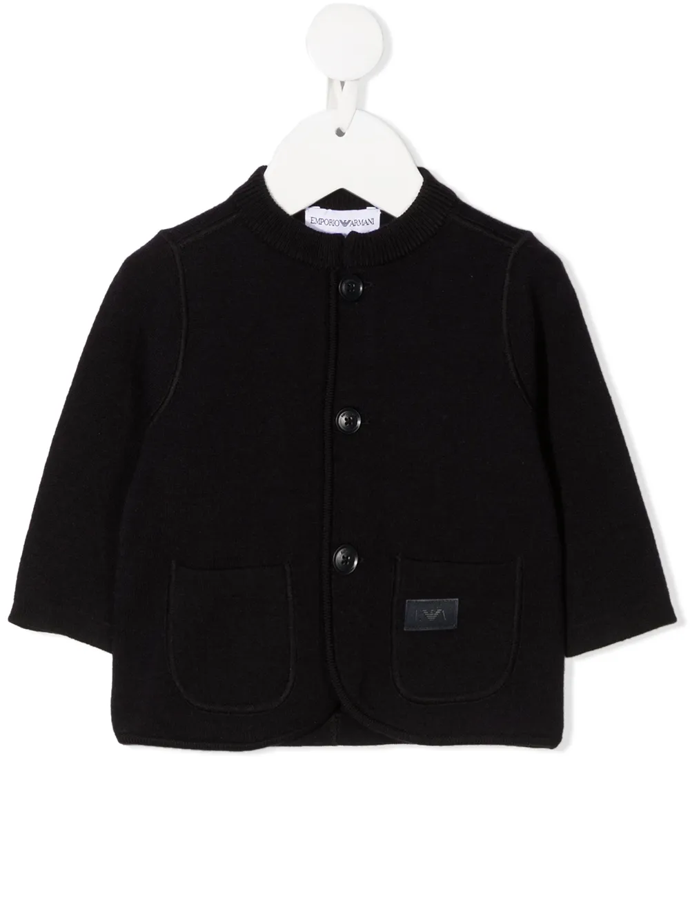 

Трикотажный кардиган с нашивкой-логотипом Emporio Armani Kids, синий