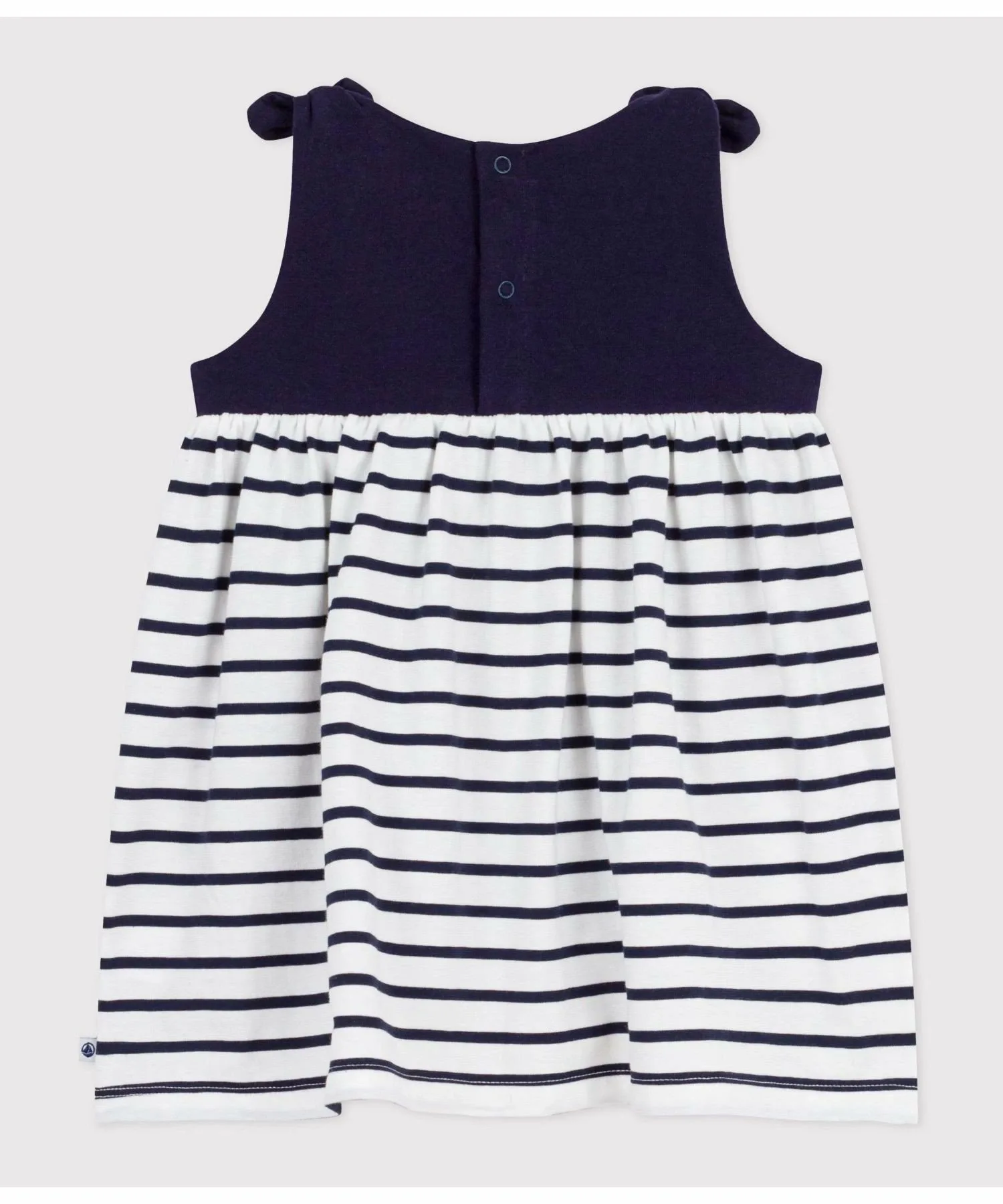 Полосатое платье без рукавов PETIT BATEAU, Blue/Off White — фото 2