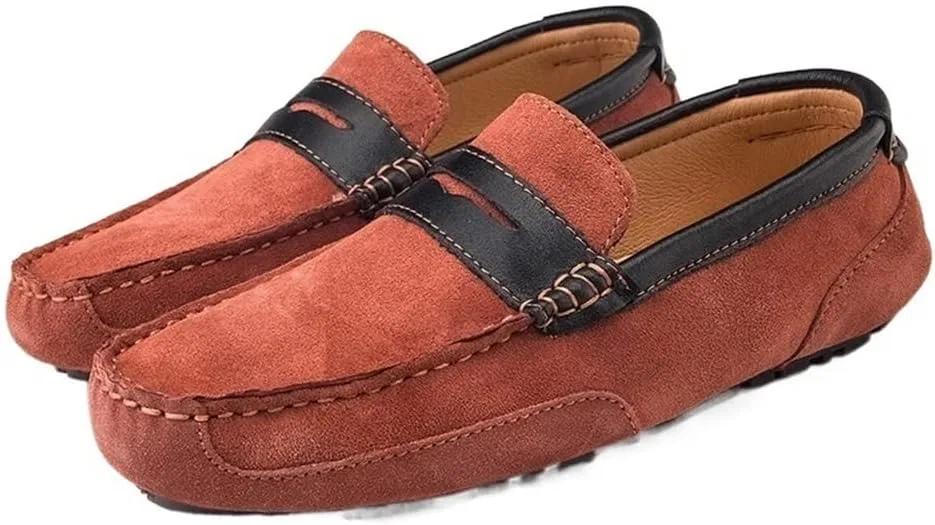 Мокасины мужские на овчине Brick Red SayfuR