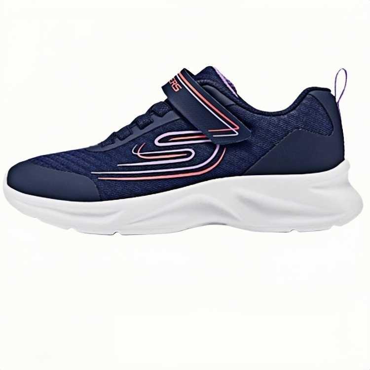 Износостойкие дышащие низкие детские кроссовки для бега Skechers, синий — фото 2