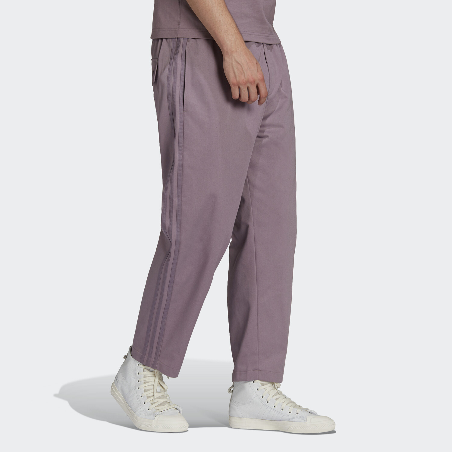 Трикотажные спортивные штаны мужские сиреневые Adidas Originals, светло-фиолетовый — фото 4
