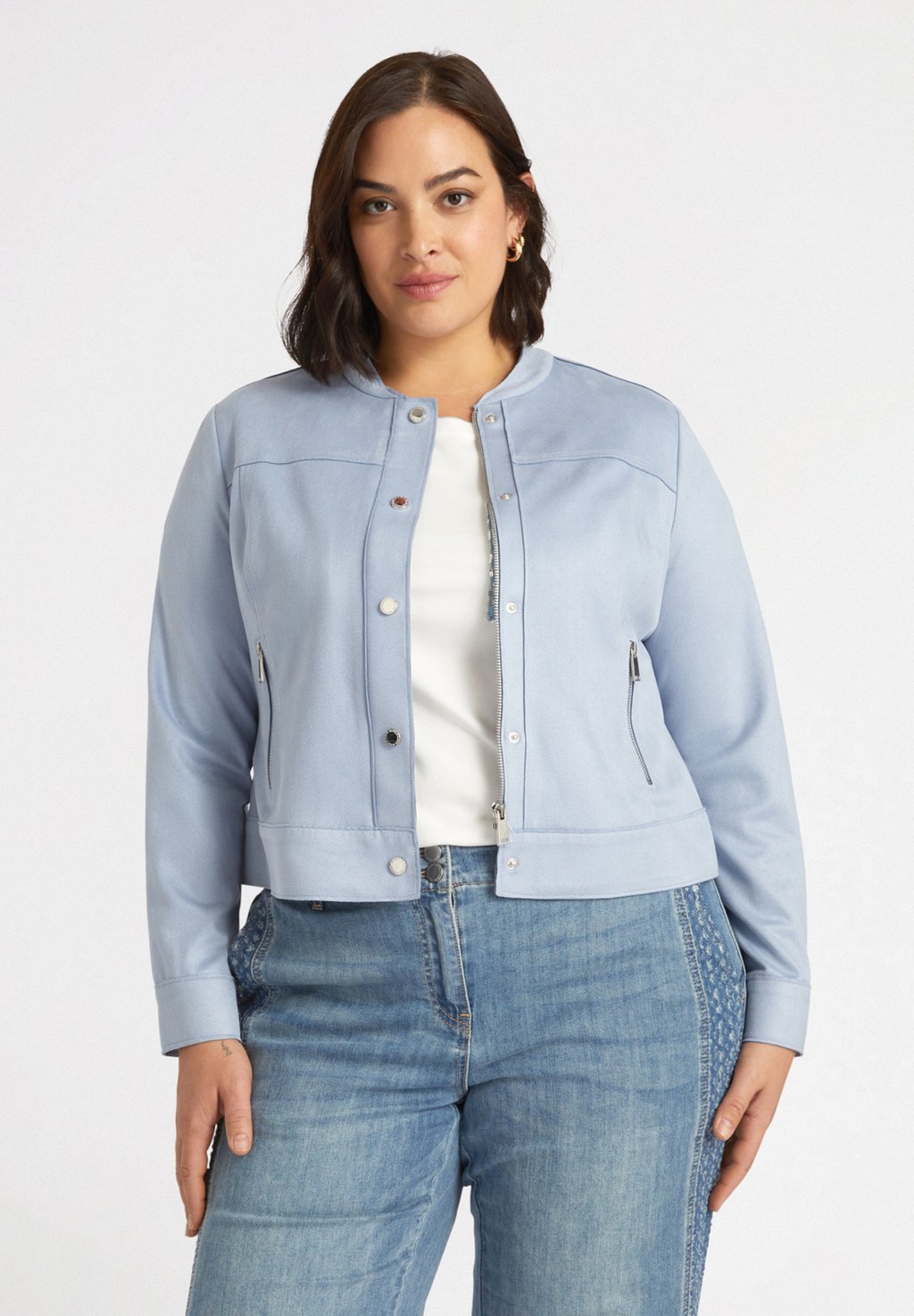 

Джинсовая куртка Bomber Jacket Fiorella Rubino, светло-голубой