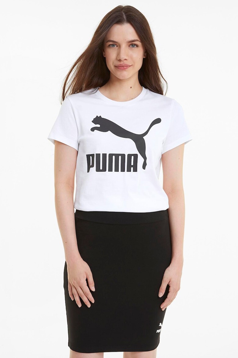 

Классическая футболка с овальным вырезом и логотипом Puma, черный