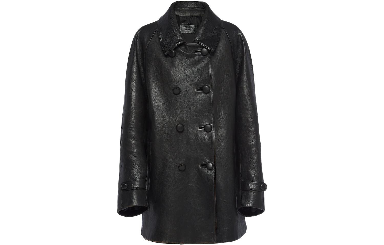 

Кожаная куртка женская черная Prada