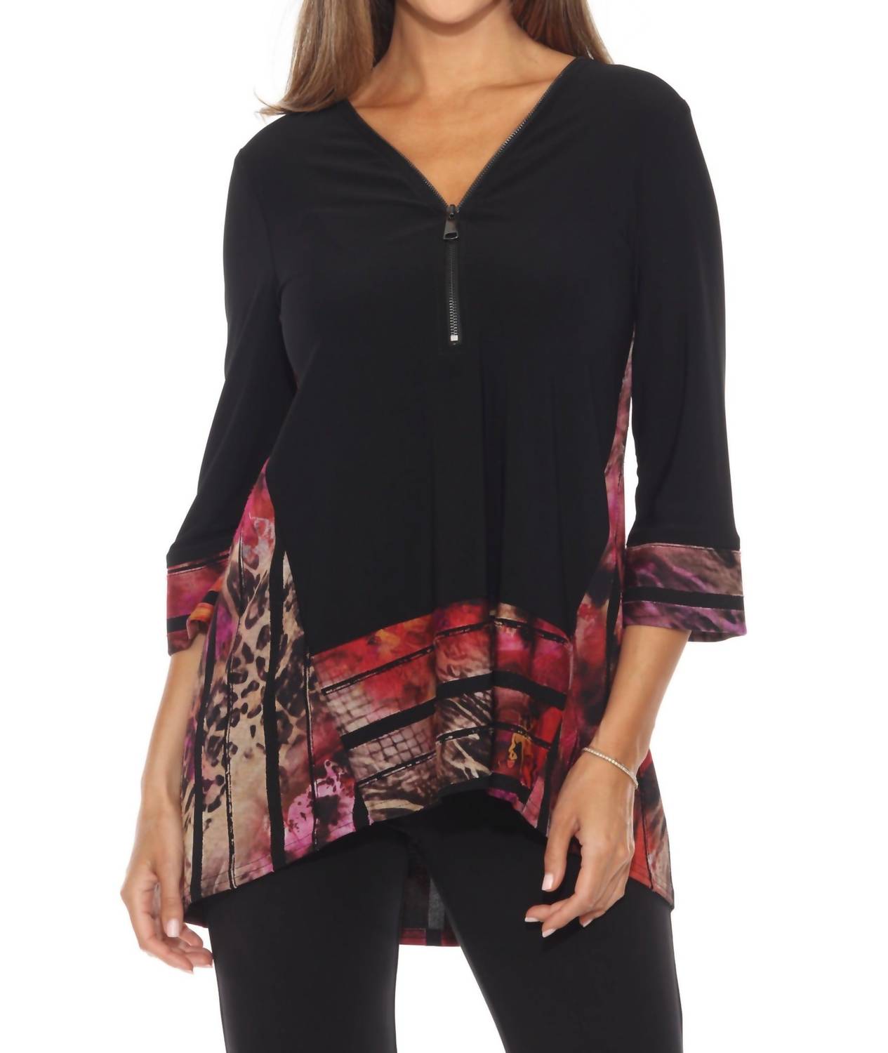 

Туника с абстрактными полосками, черная/многоцветная Joseph Ribkoff