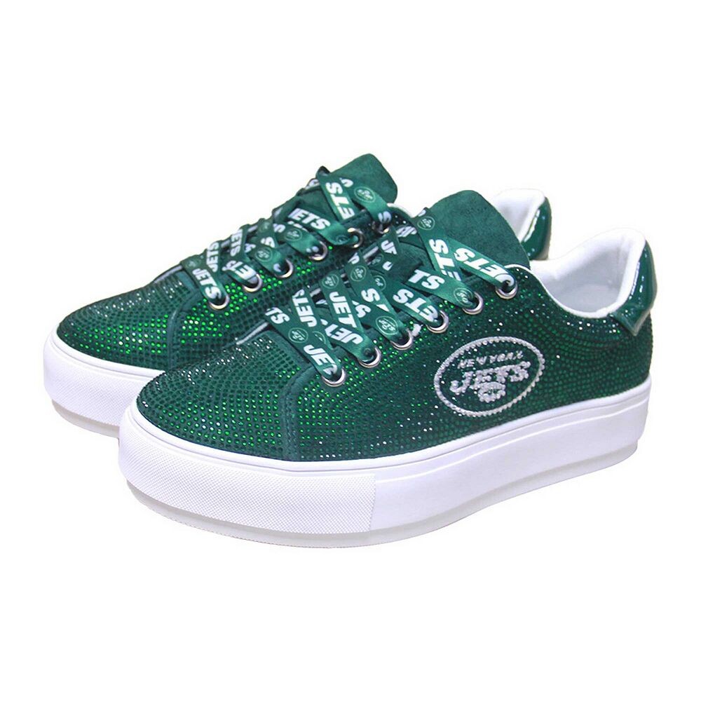 Женские зеленые кроссовки Cuce New York Jets Team с кристаллами, цвет Jet Green