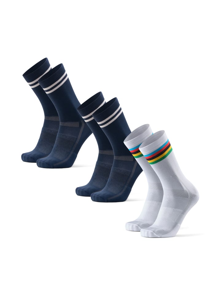 

DANISH ENDURANCE Длинные велосипедные носки в темно-синюю полоску, в белую полоску