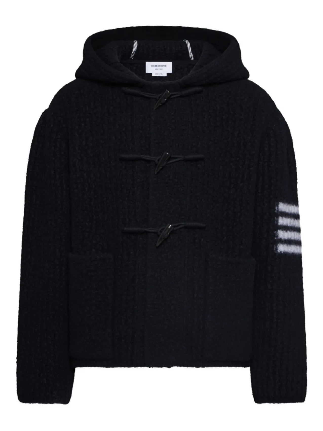 

Thom Browne куртка с капюшоном и застежкой-тогл, черный