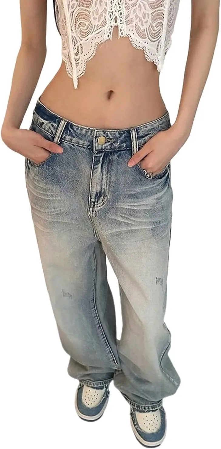 

Женские джинсы Y2K в стиле ретро MEOKIM