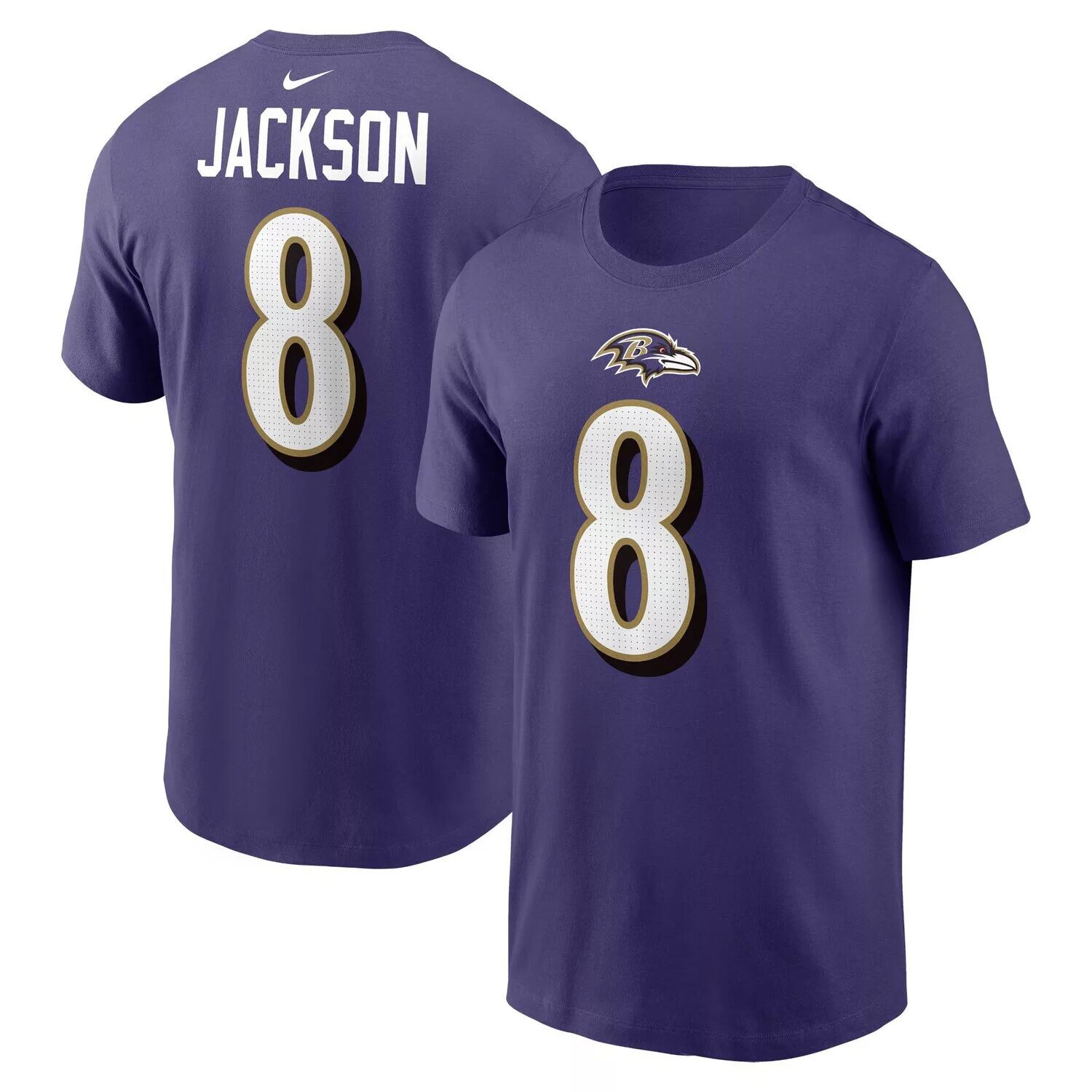 Мужская фиолетовая футболка Lamar Jackson Baltimore Ravens с именем и номером игрока Nike — фото 4
