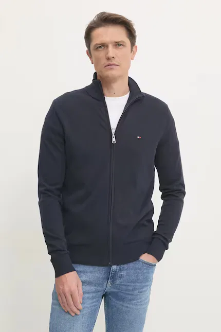 Кардиган мужской с воротником-стойкой Tommy Hilfiger, темно-синий — фото 4