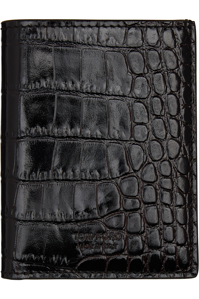 

Tom Ford Коричневый блестящий держатель для карточек с принтом под крокодиловую кожу