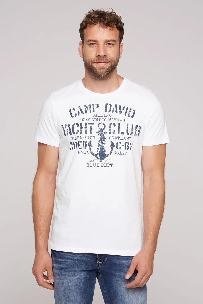 

Рубашка CAMP DAVID с круглым вырезом, хлопок, белый