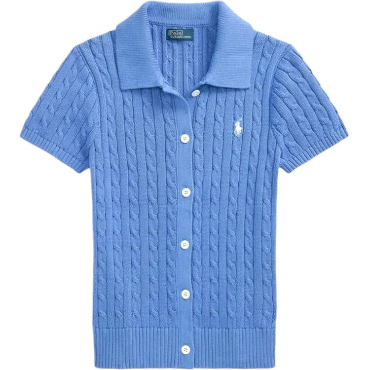 Вязаный кардиган с коротким рукавом Polo Ralph Lauren Summer Blue
