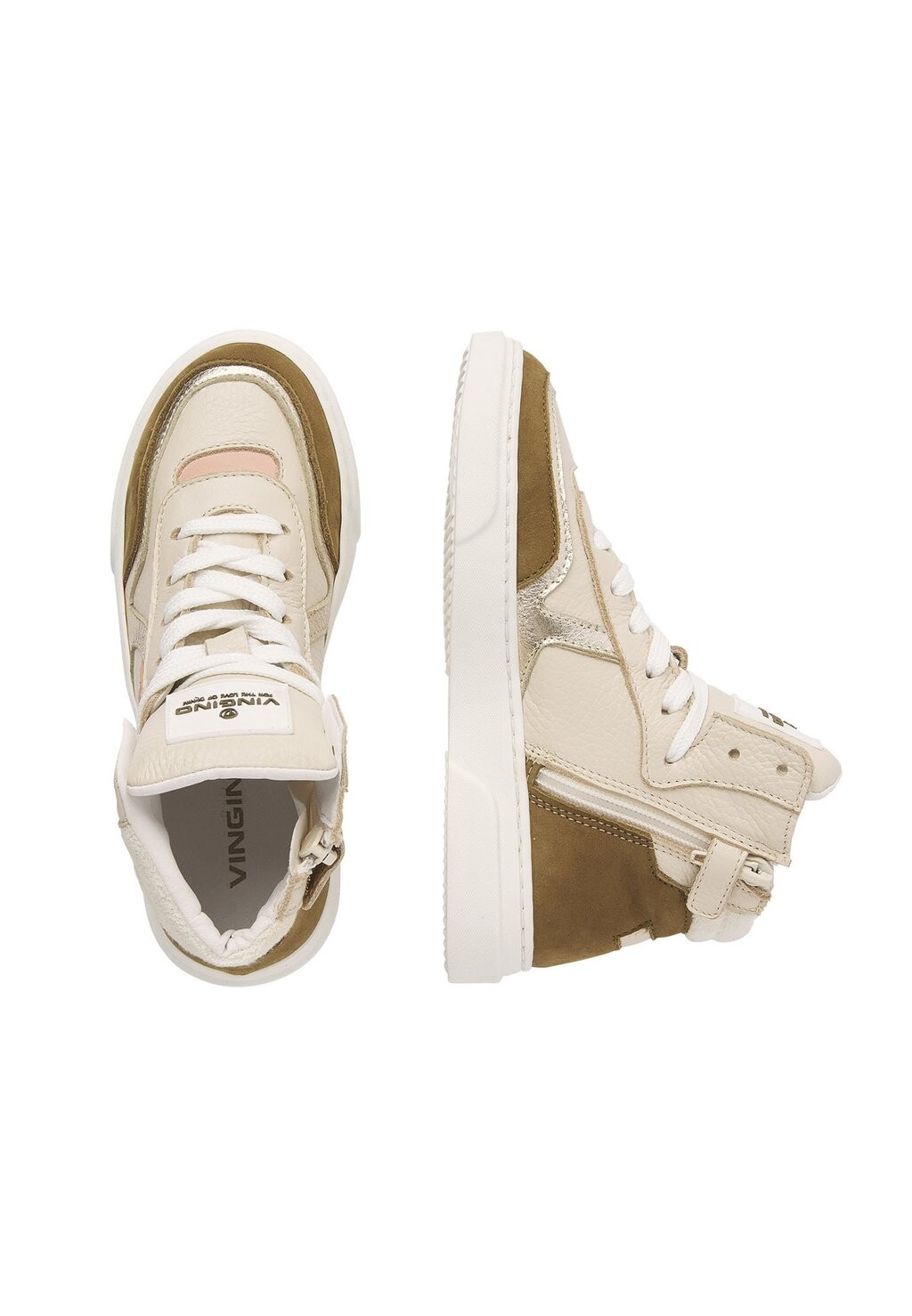 Кроссовки высокие SUZE MID Vingino, цвет off white/brown — фото 3