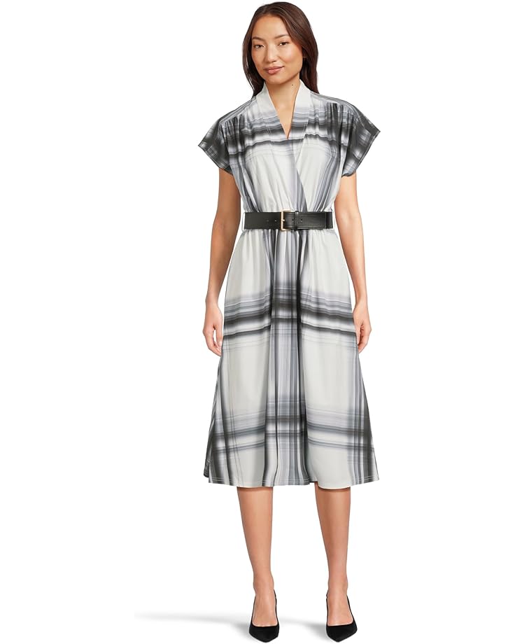 

Платье Calvin Klein Short Sleeve Printed Belted Commuter, цвет Black Multi